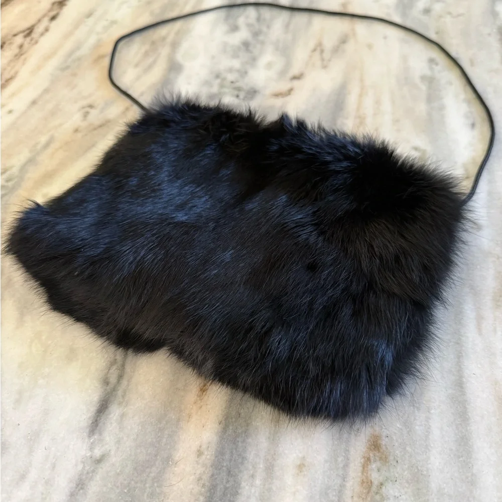 KC Collections Elegant Black Faux Fur hand warmer - girls - one size